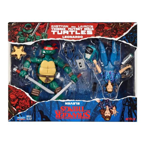 Teenage Mutant Ninja Turtles & Stranger Things Figuren Doppelpack: Leonardo & Eleven Exclusive Set