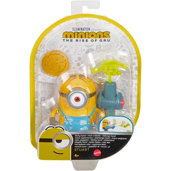 Die Minions 10cm Action Figur mit Zubehör: Stuart mit klebriger Hand