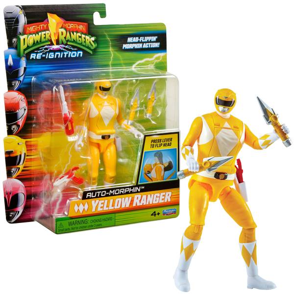 Power Rangers RE-IGNITION 12 cm Figur: Auto-Morphin Yellow Ranger