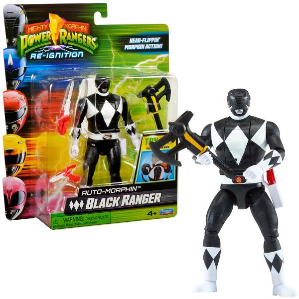 Power Rangers RE-IGNITION 12 cm Figur: Auto-Morphin Black Ranger