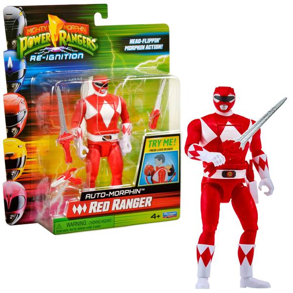 Power Rangers RE-IGNITION 12 cm Figur: Auto-Morphin Red Ranger