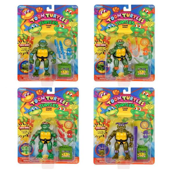Teenage Mutant Ninja Turtles Cartoon Toon Series 4er Pack Figuren: Don, Leo, Mikey & Raph