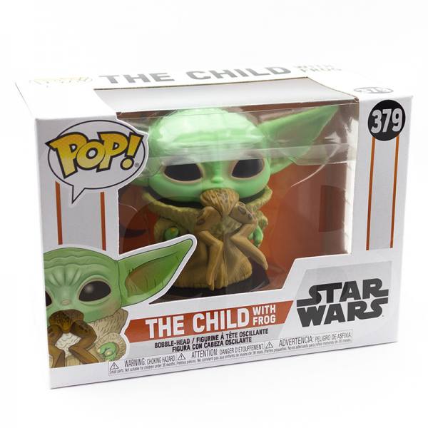 Funko POP! Star Wars The Mandalorian 9 cm Vinyl Figur: Baby Yoda The Child  mit Frosch