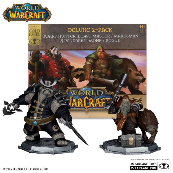 McFarlane World of Warcraft Action Figur 15 cm: Pandaren: Monk / Rogue und Beast Master / Marksman