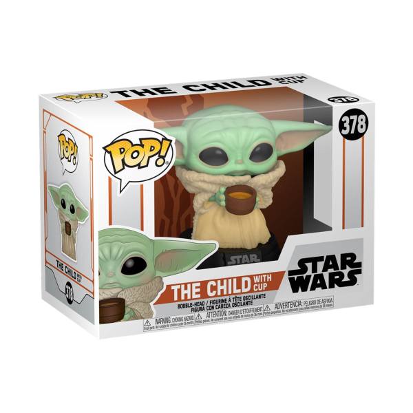 Funko POP! Star Wars The Mandalorian 9 cm Vinyl Figur: Baby Yoda The Child w/ Cup