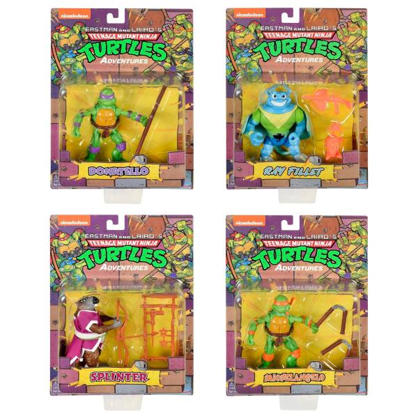 Teenage Mutant Ninja Turtles Adventure Heroes Figur: Ray Fillet, Splinter, Donatello & Michelangelo