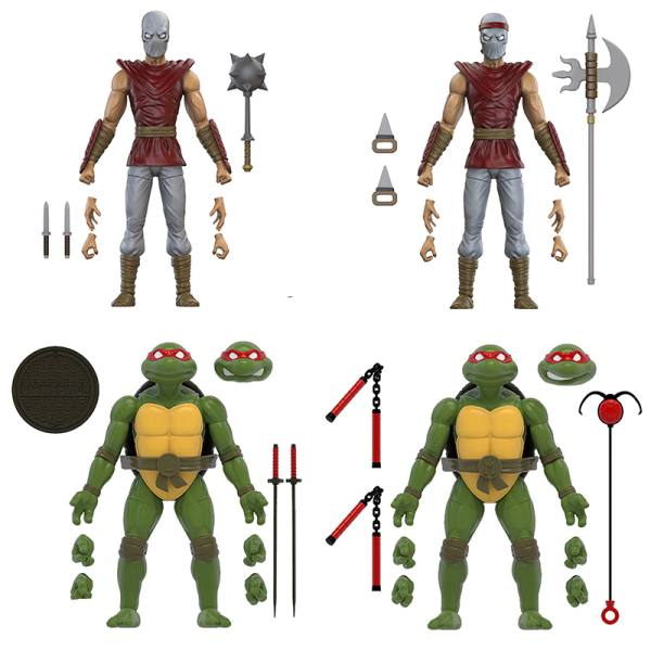 Teenage Mutant Ninja Turtles BST AXN 13cm Action Figuren 4er-Pack Mirage Comics Foot Soldiers & Turt